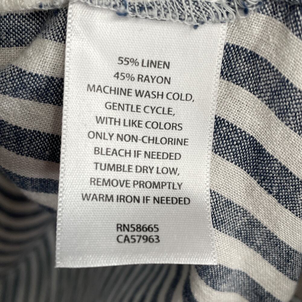 Caslon Nordstrom Women's Stripe Linen Blend Top Sz 3X Dolman Slv Boho Lagenlook - Picture 9 of 9